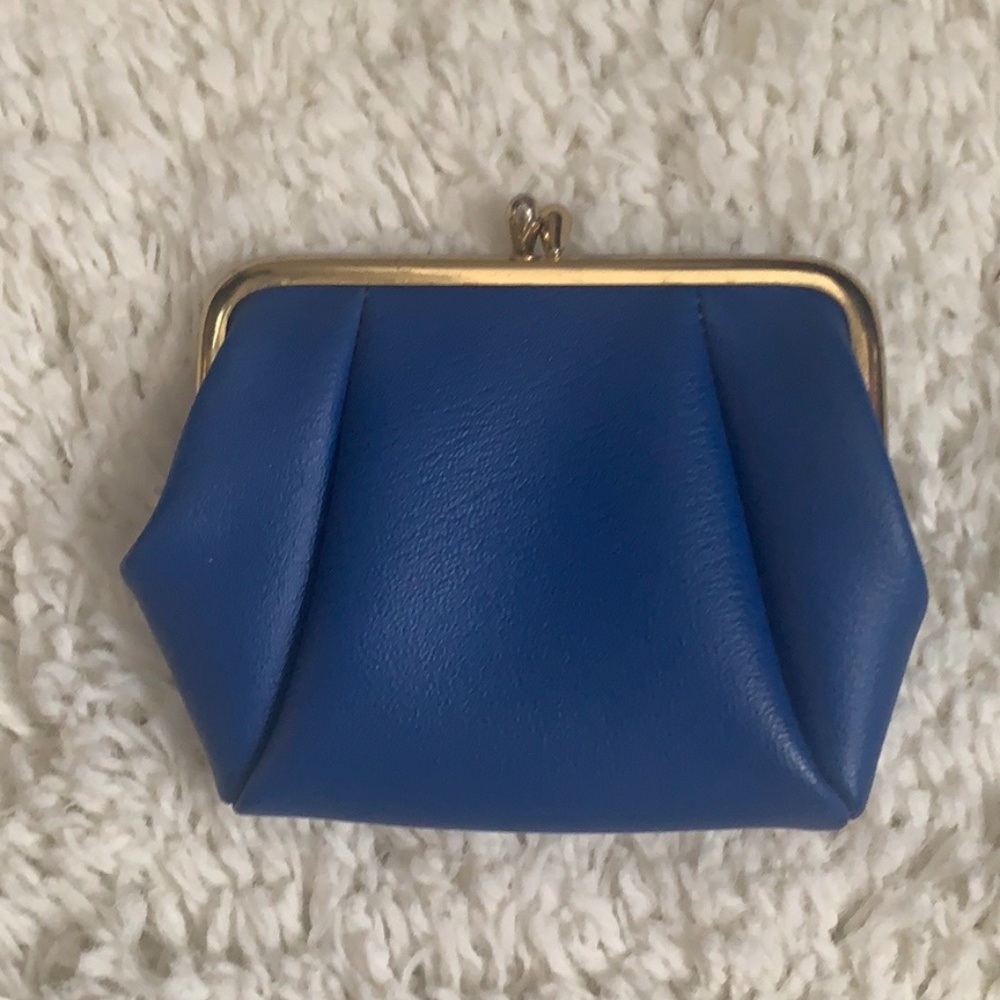 VINTAGE Blue Kiss Lock Coin Purse